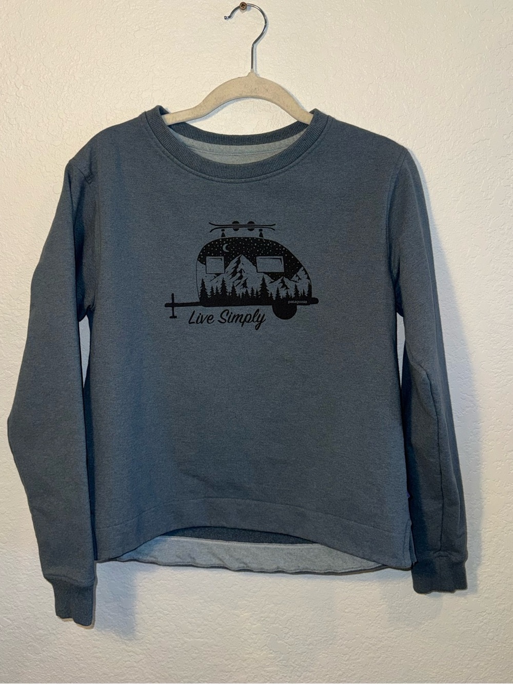 Patagonia Uprisal Crew Recycled Cotton Live Simply Camping Sweatshirt Size XS